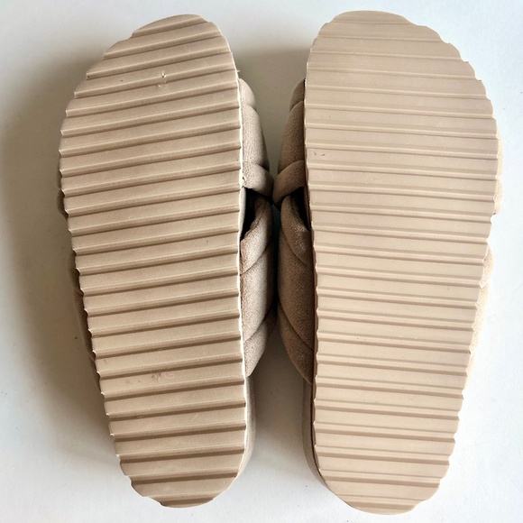 New Varley Ivory Fabric Rubber Outsole Flip Flops size 8 - Picture 9 of 12